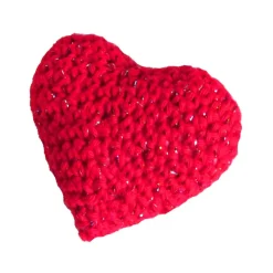 Amigurumi Glitzerherzen 3er Set – Handgehäkelte Dekoherzen aus Baumwolle mit Glanzviskose