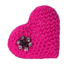 Amigurumi Herz gehäkelt mit Strass – Handgemachtes Geschenk in Pink