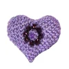 Amigurumi Herz gehäkelt mit Strass – Handgemachtes Geschenk in Lila