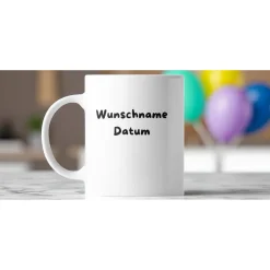 Angebotspreis für die Schulkinder– Personalisierte Keramiktasse zum Schulanfang mit Wunschname und Datum