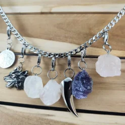 Anhänger für Charivari aus Edelstahl und Stein, Trachtenschmuck