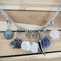 Anhänger für Charivari aus Edelstahl und Stein, Trachtenschmuck