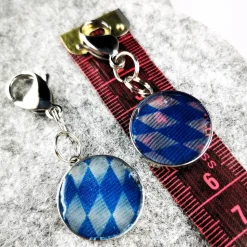 Anhänger für Charivari aus Edelstahl, Bayern, Trachtenschmuck