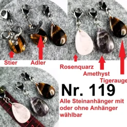 Anhänger für Charivari aus Edelstahl und Stein, Trachtenschmuck