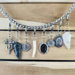 Anhänger für Charivari aus Edelstahl und Stein, Trachtenschmuck