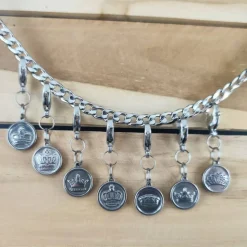 Anhänger für Charivari aus Edelstahl und Stein, Trachtenschmuck