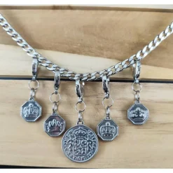 Anhänger für Charivari aus Edelstahl und Stein, Trachtenschmuck