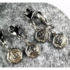 Anhänger für Charivari aus Edelstahl und Stein, Trachtenschmuck