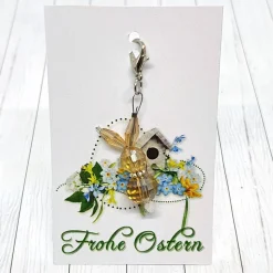 Anhänger Hase aus Kristallglas champagner-gold – Handgefertigter Schmuck für Geschenke & Osterdeko