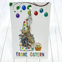 Anhänger Hase aus Kristallglas champagner-silber – Geschenkidee für Ostern