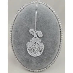 Anhänger Hase in Ei Weiß