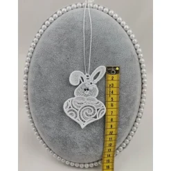 Anhänger Hase in Herz Weiß