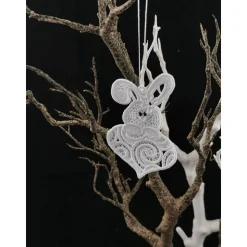 Anhänger Hase in Herz Weiß