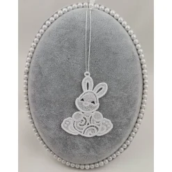 Anhänger Hase mit Ei Weiß