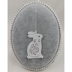 Anhänger Hase sitzend Weiß