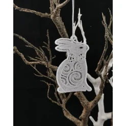 Anhänger Hase sitzend Weiß