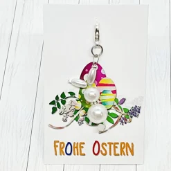 Anhänger Hase weiß aus Acryl – Geschenkidee für Ostern & Deko