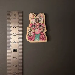 Anhänger Hasenmädchen, UV-Druck I Holz, Ostern