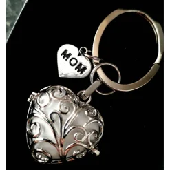 Anhänger mit Klangkugel,  Taschenbaumler, Schlüsselanhänger,  Herz, Mutter