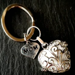 Anhänger mit Klangkugel,  Taschenbaumler, Schlüsselanhänger,  Herz, Mutter