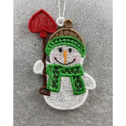 Anhänger Schneemann mit Herzschaufel