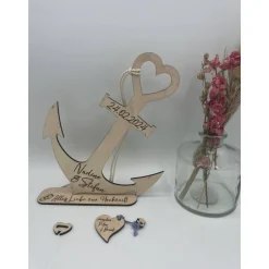 Anker Hochzeitsgeschenk ,Geldgeschenk, Geburtstagsgeschenk, holz ,personalisiert