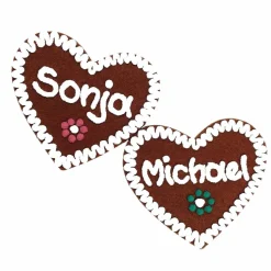 Anstecker mit Spruch Braut -  Namensschild Herz personalisiert Button Brosche