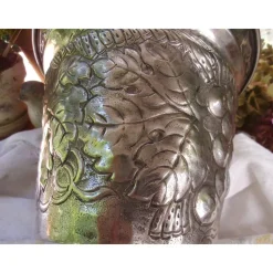 Antik Sektkühler Weinkühler Versilbert Handgetrieben Eiskübel Champagner Kühler