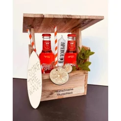 Aperol personalisiertes Geschenk Beach Bar + Kerze für 2 Flaschen Aperol Spritztour, Partygeschenk
