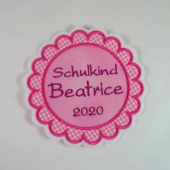 Applikation mit Wunschtext, Aufbügler