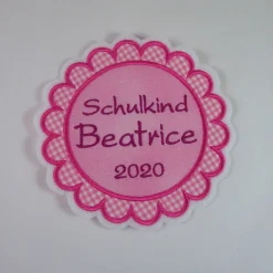 Applikation mit Wunschtext, Aufbügler