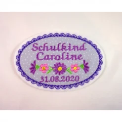 Applikation mit Wunschtext, Aufbügler