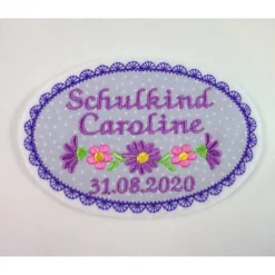 Applikation mit Wunschtext, Aufbügler