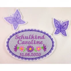 Applikation mit Wunschtext, Aufbügler