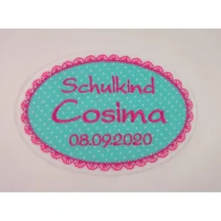 Applikation mit Wunschtext, Aufbügler