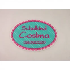 Applikation mit Wunschtext, Aufbügler