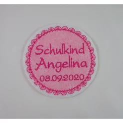 Applikation mit Wunschtext, Aufbügler