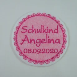 Applikation mit Wunschtext, Aufbügler