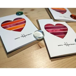 Aquarell-Karte "von Herzen", handgemalt (Kein Druck!)