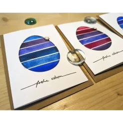 Aquarell-Osterkarte "Blaues Ei", handgemalt (kein Druck!)