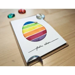 Aquarell-Osterkarte "Buntes Ei", handgemalt (kein Druck!)