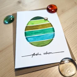 Aquarell-Osterkarte "Grünes Ei", handgemalt (kein Druck!)