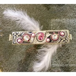 Armband handgestickt mit Kristallen und Glasperlen - Hochzeits-Schmuck