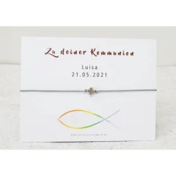 Armband Kommunion personalisierter Karte Geschenk zur Kommunion Mädchen Junge