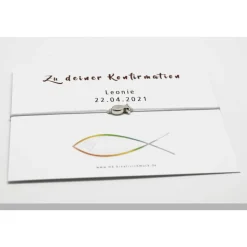 Armband Konfirmation Mädchen Jungs mit personalisierter Karte Geschenk