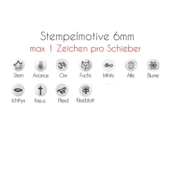 Armband personalisiert mit Gravur handgestempelt zur Kommunion, Geburtstag, Schulanfang, Konfirmation, Lebe Liebe Lache, Herrenarmband, Namensarmband