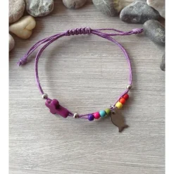 Armband zur Kommunion / Konfirmation mit Kreuz und Fisch / Regenbogen