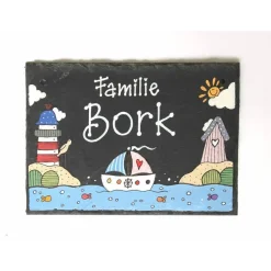 Außergewöhnliches Hochzeitsgeschenk: Personalisiertes Schiefertürschild mit Name – Exklusives Geschenk für das Brautpaar