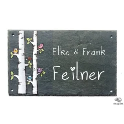 außergewöhnliches Hochzeitsgeschenk Türschild aus Schiefer mit Name personalisiert, edles Geschenk für das Brautpaar, einzigartiges Paargeschenk, dekorativ & exklusiv