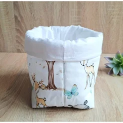 Aufbewahrungskorb Waldtiere, Windelkörbchen, Stoffkorb Wickeltisch, Montessori Spielzeukorb, Baumwollkorb, Wickelko